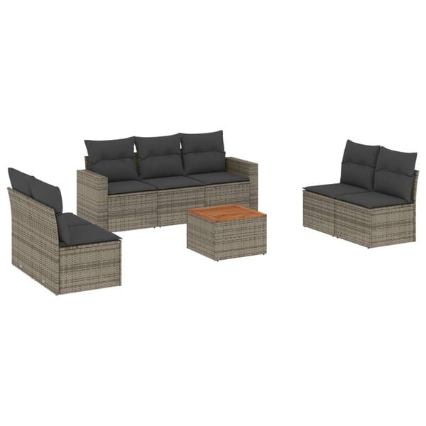 vidaXL Garden Sofa Set Grey, Dark Grey