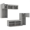 vidaXL 5 Piece TV Wall Units with LED Gray Sonoma Engineered Wood