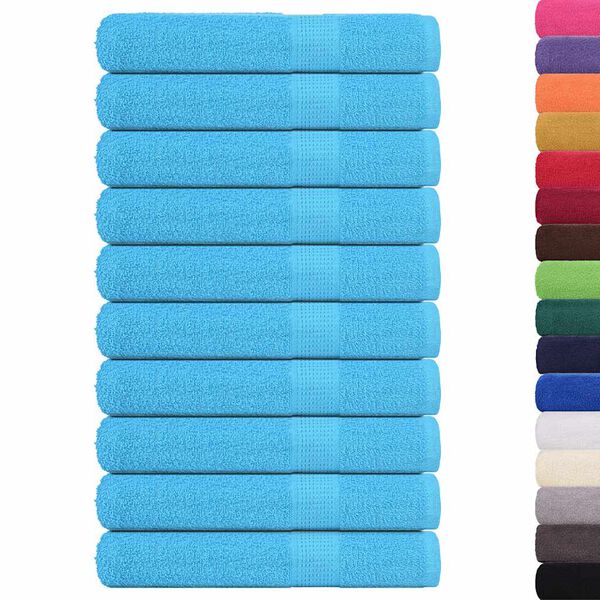 vidaXL Towel Set of 10 Turquoise 100% Cotton XXL Bath Towel
