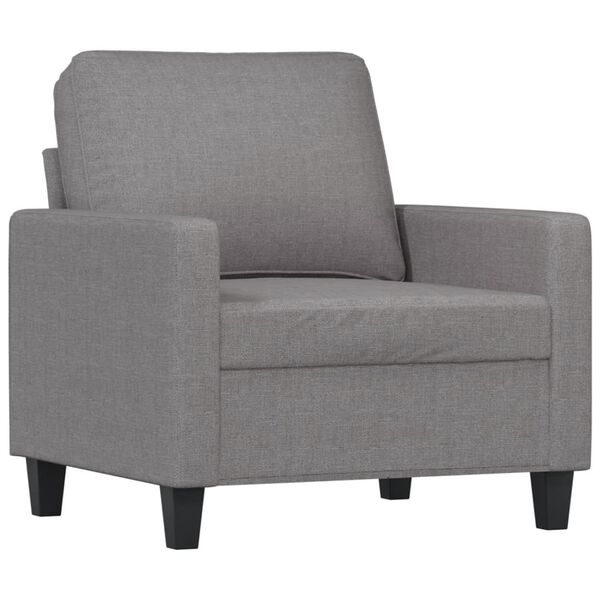 vidaXL Sofa Chair With Footstool Light Grey