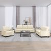 vidaXL Sofa Set Cream 75% polyvinylchloride, 20% polyester, 5% cotton