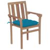 vidaXL Patio Chair Set of 4 Light Blue, Teak Wood Brown