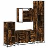 vidaXL Bathroom Furniture Set Smoked Oak Engineered wood, metal