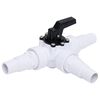 vidaXL 3-way Ball Valve White and Black Plastic 3-Way Ball Valve Other