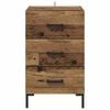 vidaXL Bedside Cabinet with Drawer Old Wood 15.75 x 15.75 x 25.98 in