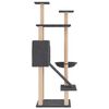 vidaXL Cat Tree Dark grey Engineered wood Large Stackable Cat Tree