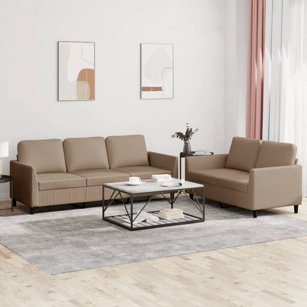 vidaXL Sofa Set Cappuccino