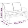 vidaXL Garden Glider Bench Brown Textilene fabric and Steel Medium