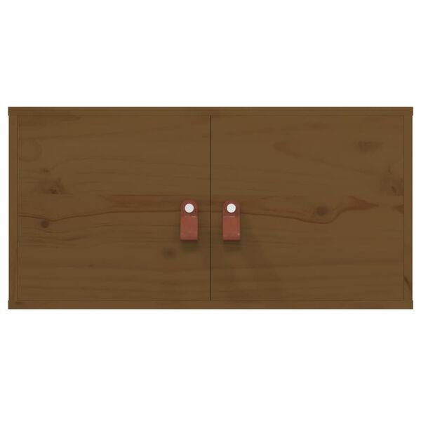 vidaXL Wall Cabinet Set of 2 Honey Brown Solid Pine Wood, Engineered Wood