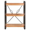 vidaXL Bookcase Natural Wood Solid Acacia Wood, Powder-Coated Steel Medium