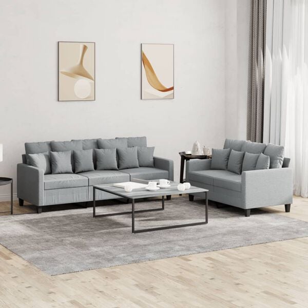 vidaXL Sofa Set Light Grey