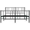 vidaXL Bed Frame Black Powder-coated steel Full Bed Frame Rectangular