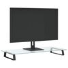 vidaXL Monitor Stand Black 31.5"x13.8"x3.1" Tempered Glass and Metal