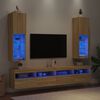 vidaXL TV Cabinet Set of 2 Sonoma oak Engineered wood, glass