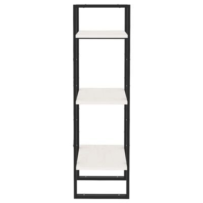 vidaXL 3-Tier Book Cabinet White 15.7"x11.8"x41.3" Solid Pinewood
