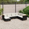 vidaXL Garden Sofa Set Black and Cream White