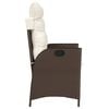 vidaXL Reclining Garden Chair Set of 2 Brown
