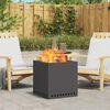 vidaXL Smokeless Fire Pit Black 18.90 x 18.90 x 19.69 in Steel
