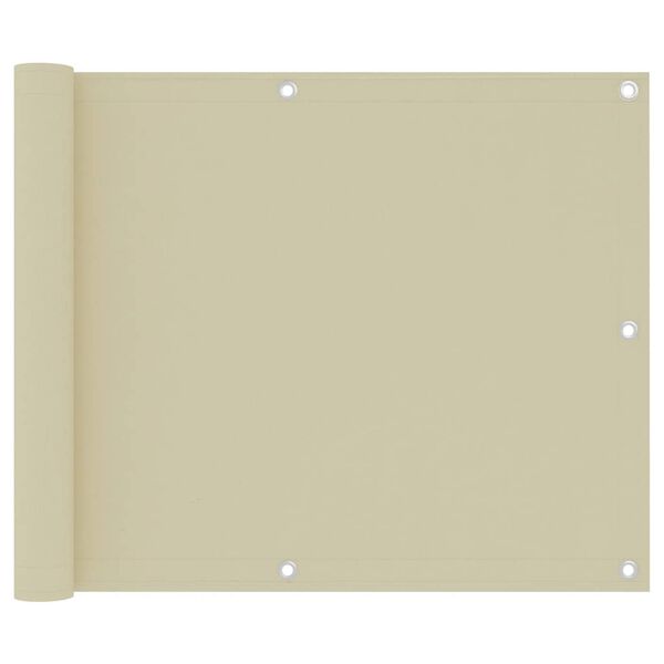 vidaXL Balcony Screen Cream 29.5x196.9" Oxford Fabric