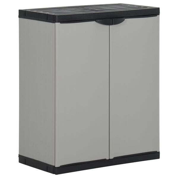 vidaXL Garden Waste Cabinet Gray and Black 26.8"x15.7"x33.5" PP