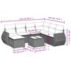 vidaXL Garden Sofa Set Grey PE rattan, powder-coated steel, tempered glass