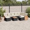 vidaXL Garden Sofa Set Black and Cream White