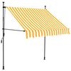 vidaXL Retractable Awning White and Orange Polyester, Steel