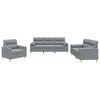 vidaXL Sofa Set Light Grey