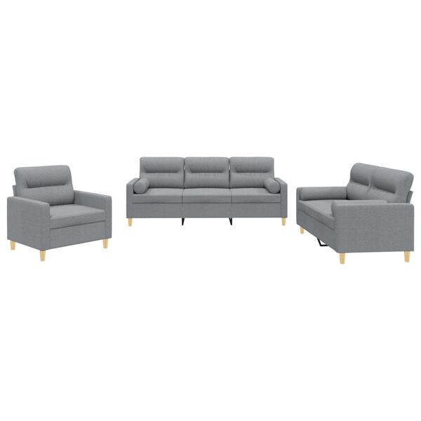 vidaXL Sofa Set Light Grey