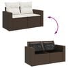 vidaXL Garden Sofa Set Brown, Cream White