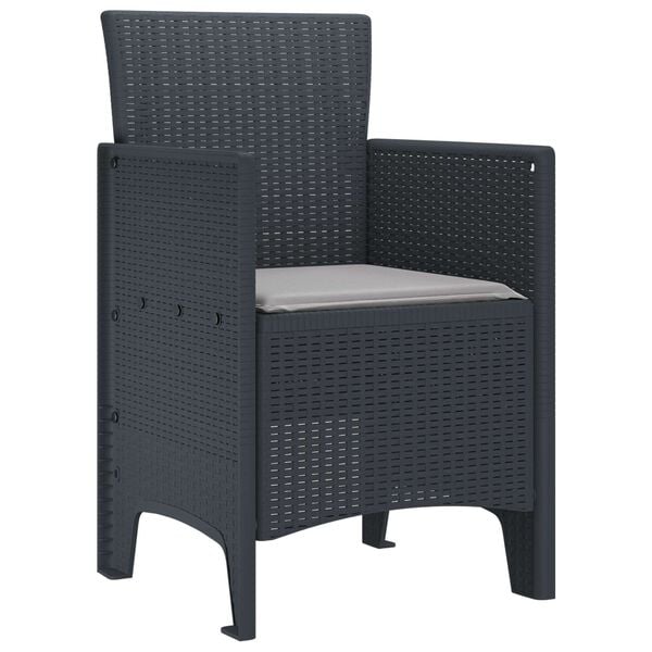 vidaXL Garden Chair 4 pcs Anthracite 20.87 x 19.29 x 33.46 in