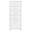 vidaXL Mobile File Cabinet White Metal Medium Rollable