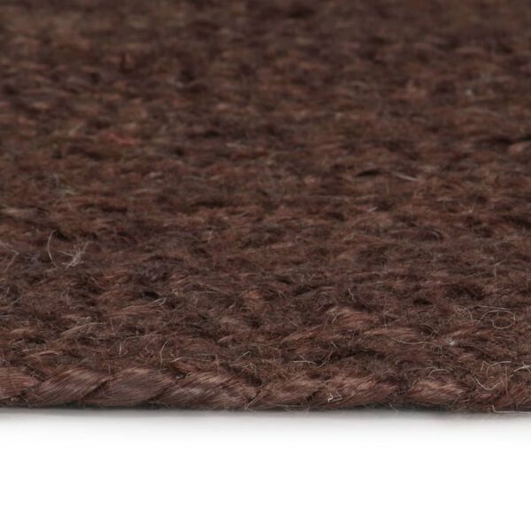 vidaXL Area Rug Brown Jute 59.1 in diameter Durable Area Rug Round