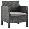 vidaXL Garden Lounge Set Anthracite Polypropylene with rattan look Large