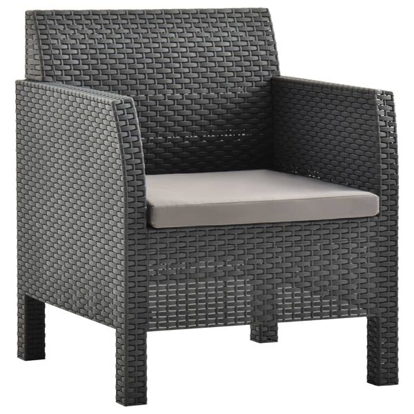 vidaXL Garden Lounge Set Anthracite Polypropylene with rattan look Large