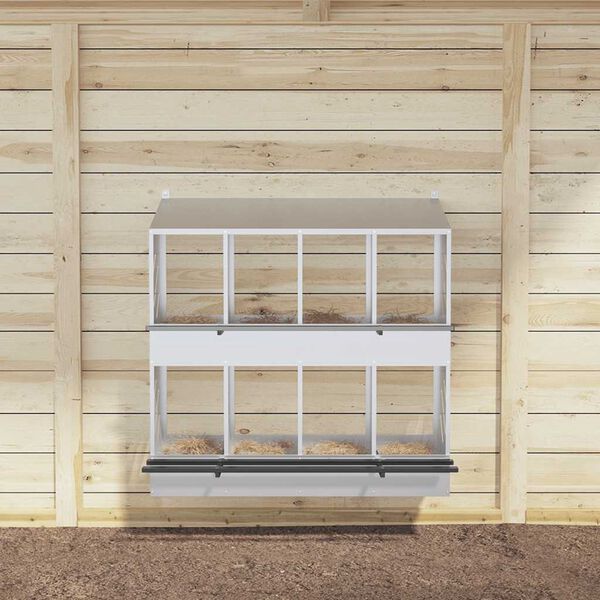 vidaXL Chicken Nesting Box Galvanized silver