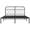 vidaXL Bed Frame Black Steel 59x79 in King Size Bed Frame Rectangular