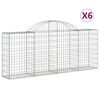 vidaXL Gabion Basket Set of 6 Silver Galvanized Iron