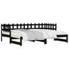 vidaXL Day Bed Black Solid pine wood Standard double Expandable
