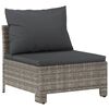 vidaXL Garden Lounge Set Gray PE rattan, Powder-coated steel Large