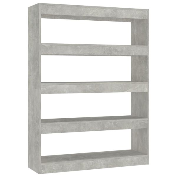 vidaXL Book Cabinet Concrete grey Engineered wood 39.4 x 11.8 x 53.1 in