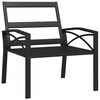vidaXL Patio Chair Set of 2 Black and Sand Powder-coated Steel Single