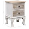 vidaXL Bedside Cabinet White and wood color Paulownia wood Medium