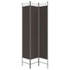 vidaXL 3-Panel Room Divider Brown 47.2"x86.6" Fabric