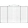 vidaXL Arched Gabion Baskets 8 pcs 118.1x11.8x180/200" Galvanised Iron