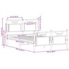 vidaXL Bed Frame Smoked oak Engineered wood and steel Double Bed Frame