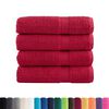 vidaXL Bath Towel Set of 4 Red 100% Cotton Large Bath Towel