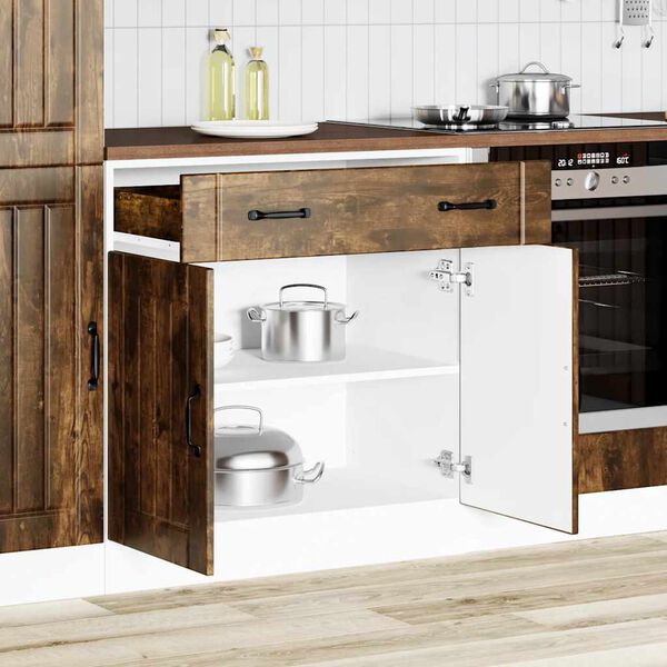 vidaXL Kitchen Base Cabinet Smoked Oak Engineered Wood