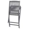 vidaXL Outdoor Chair Set of 8 Grey Acacia Wood Standard Foldable