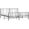 vidaXL Bed Frame Black Powder-coated steel King Bed Frame Rectangular